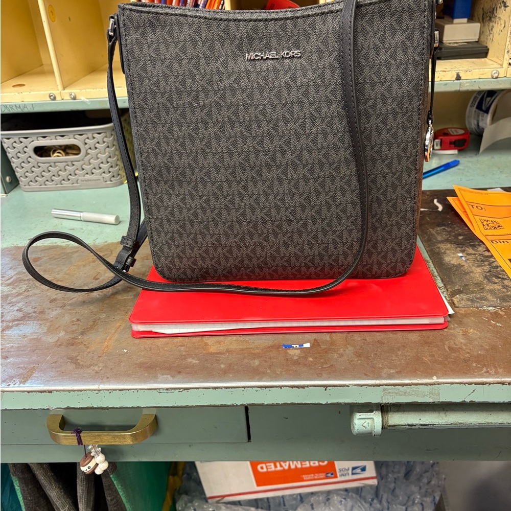 Michael Kors Black Crossbody Bag with Signature MK Monogram